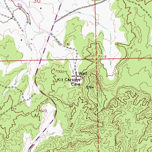 Topographic Map of Kit Carson Spring, NM