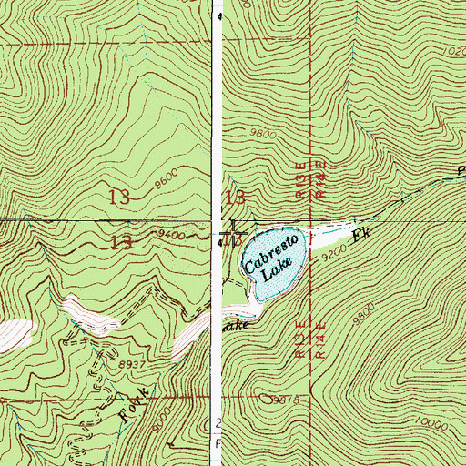 Topographic Map of Cabresto Lake Prospect, NM