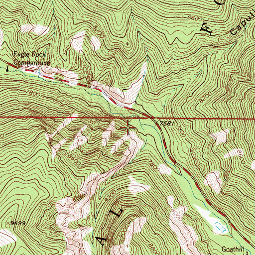 Topographic Map of Bear Canyon Prospects, NM
