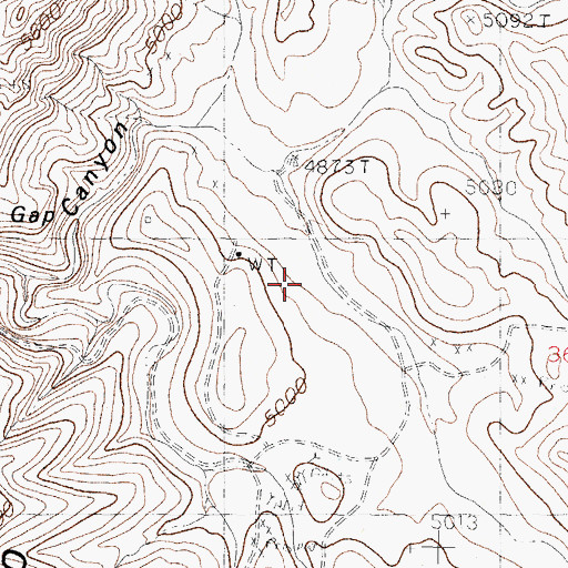 Topographic Map of Dewey and White Swan Deposit, NM