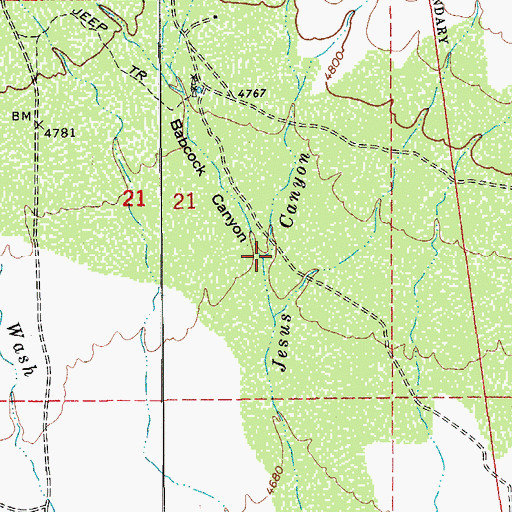 Topographic Map of Babcock Canyon, AZ