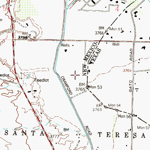 Topographic Map of X-7 Water Well, NM