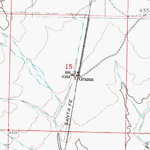 Topographic Map of Grama, NM