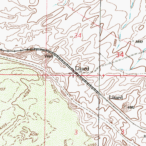 Topographic Map of Lizard, NM
