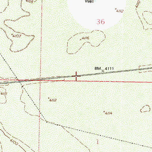 Topographic Map of Mastodon, NM