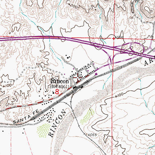 Topographic Map of Rincon, NM