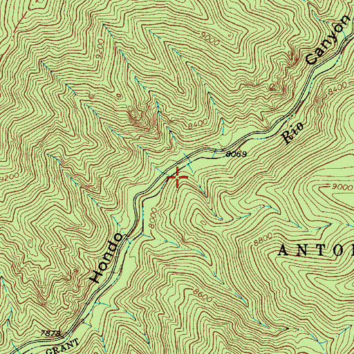 Topographic Map of Cuchillo De Medio Campground, NM