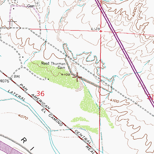 Topographic Map of Hatch Valley Arroyos Site Three Dam, NM