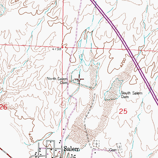 Topographic Map of Hatch Valley Arroyos Site Two Dam, NM