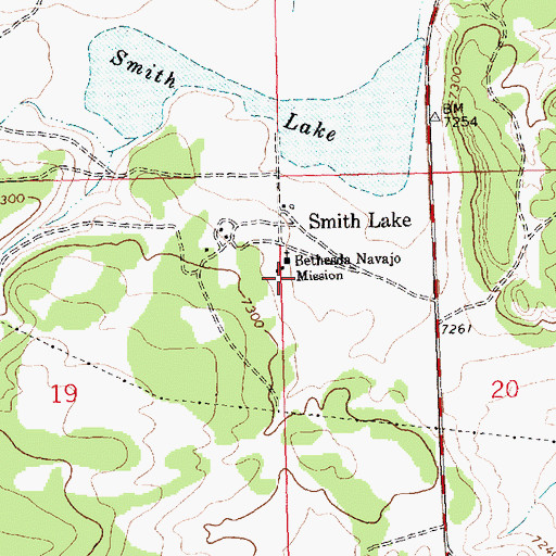 Topographic Map of Smith Lake, NM