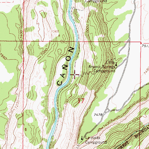 Topographic Map of Little Arsenic Rapids, NM