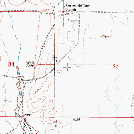 Topographic Map of South Water Well, NM