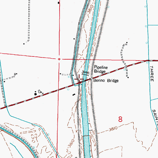 Topographic Map of Berino Bridge, NM