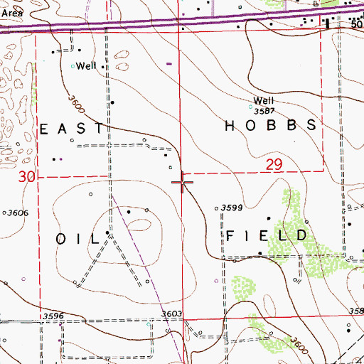 Topographic Map of East Hobbs Oil Field, NM