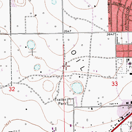 Topographic Map of Hobbs Oil Field, NM