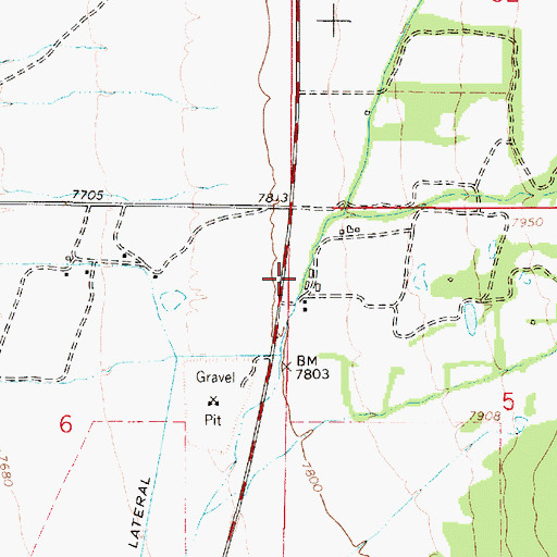 Topographic Map of Cerro Community Ditch, NM