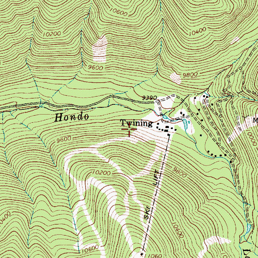Topographic Map of Zdarsky Ski Trail, NM