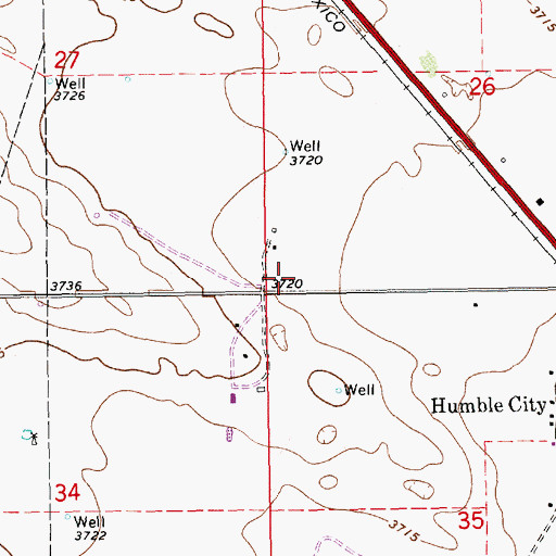 Topographic Map of 10220 Water Well, NM