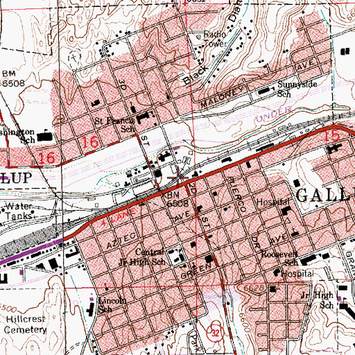 Topographic Map of Grand Hotel Historic Site, NM
