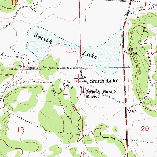 Topographic Map of Smith Lake Elementary School, NM