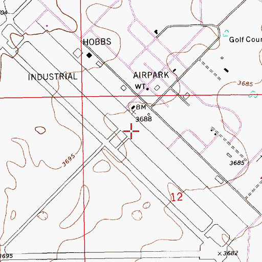 Topographic Map of Industrial Airpark, NM