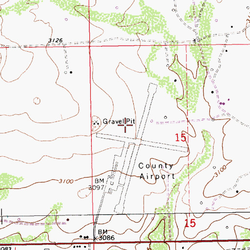 Topographic Map of Lea County/Jal/ Airport, NM