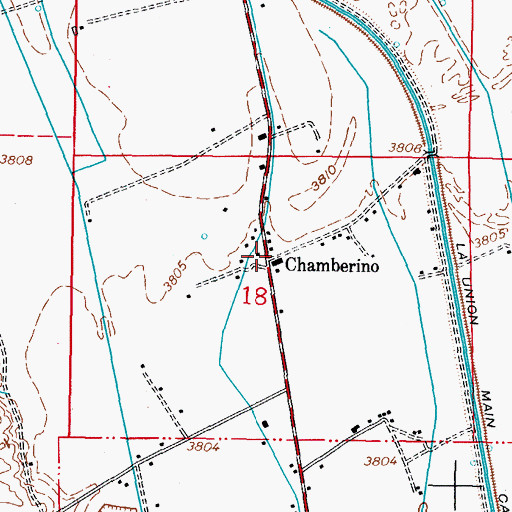 Topographic Map of Chamberino Post Office, NM