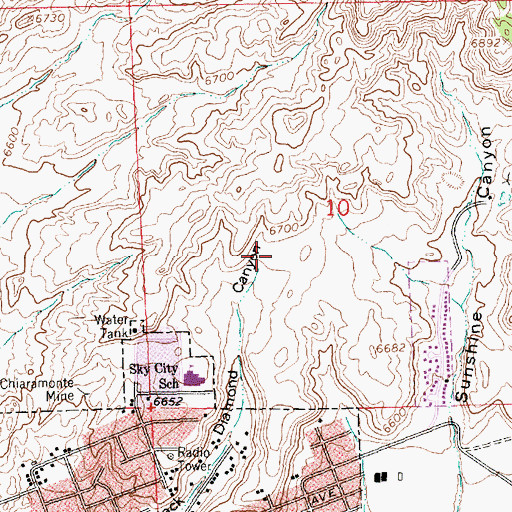 Topographic Map of KGAK-AM (Gallup), NM