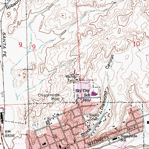 Topographic Map of KKJI-FM (Gallup), NM