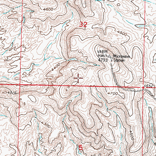 Topographic Map of KVLC-FM (Las Cruces), NM