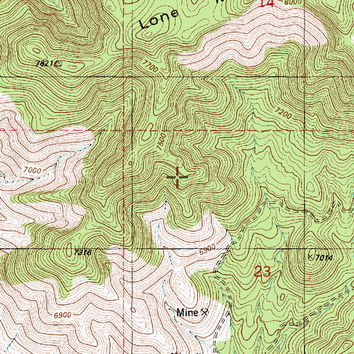 Topographic Map of Good Night Mine, NM
