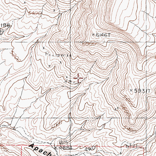 Topographic Map of Southern Caballo Mts Sec 23 Mine, NM