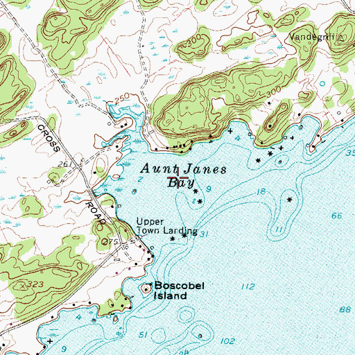 Topographic Map of Aunt Janes Bay, NY