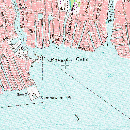 Topographic Map of Babylon Cove, NY
