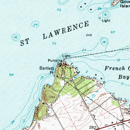 Topographic Map of Bartlett Point, NY