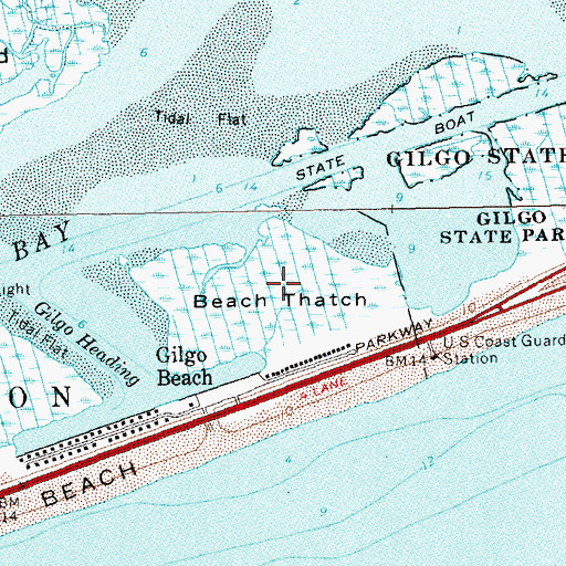 Topographic Map of Beach Thatch, NY