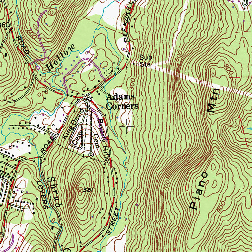 Topographic Map of Rose Hills Memorial Park, NY