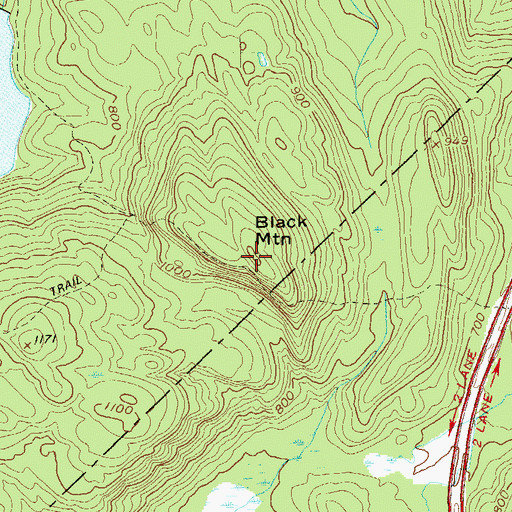 Topographic Map of Black Mountain, NY