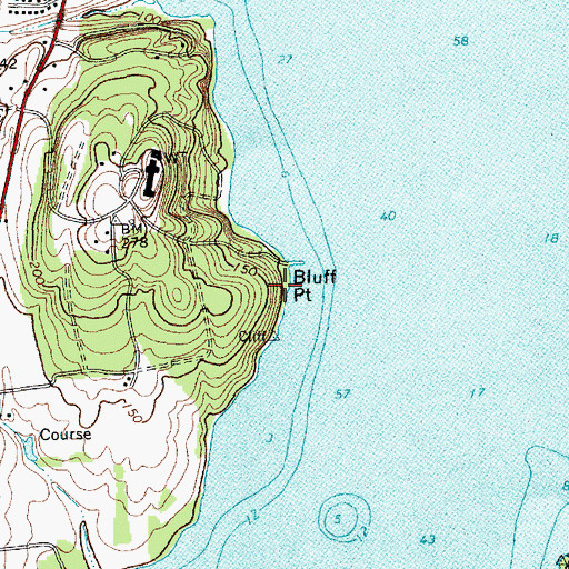 Topographic Map of Bluff Point, NY