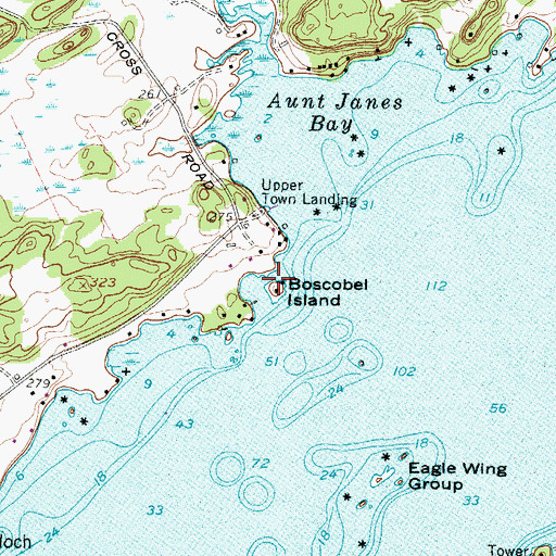 Topographic Map of Boscobel Island, NY