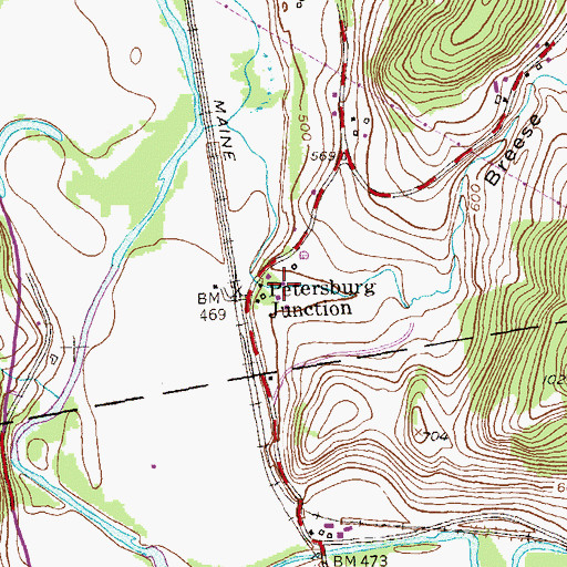 Topographic Map of Breese Hollow, NY