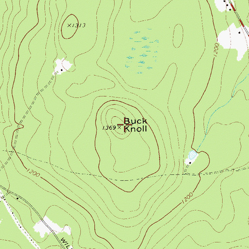 Topographic Map of Buck Knoll, NY