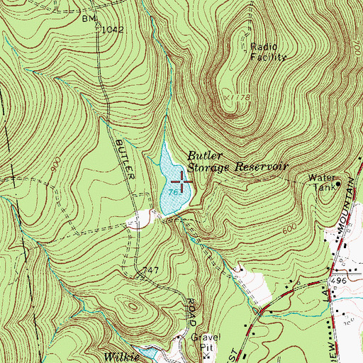 Topographic Map of Butler Storage Reservoir, NY