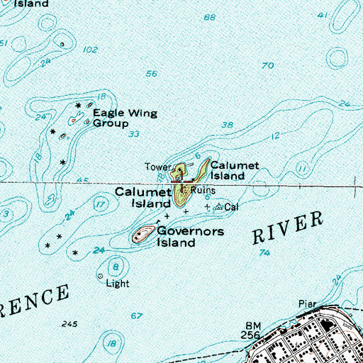 Topographic Map of Calumet Island, NY