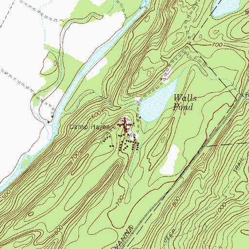 Topographic Map of Camp Hayes, NY