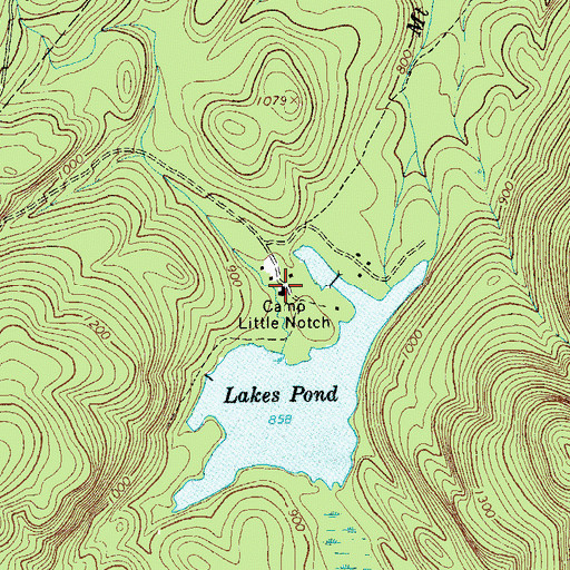 Topographic Map of Camp Little Notch, NY