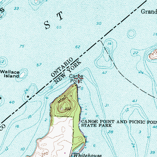 Topographic Map of Canoe Point, NY