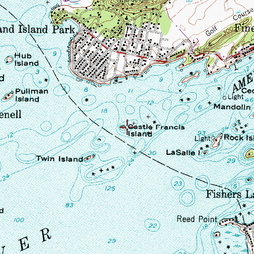 Topographic Map of Castle Francis Island, NY