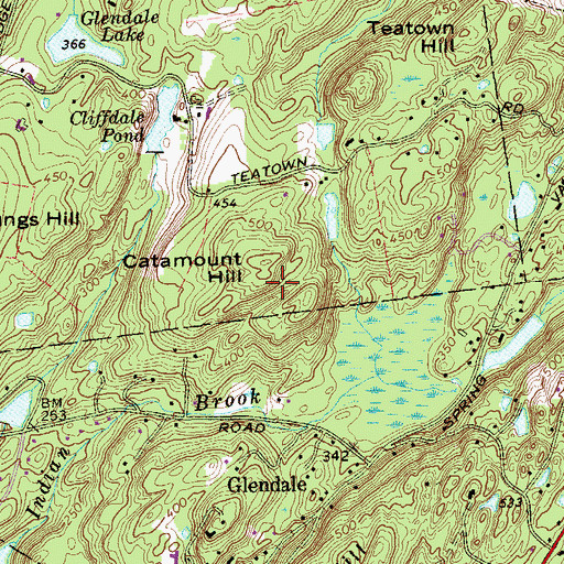 Topographic Map of Catamount Hill, NY