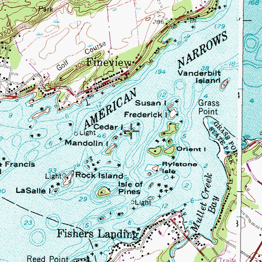 Topographic Map of Cedar Island, NY